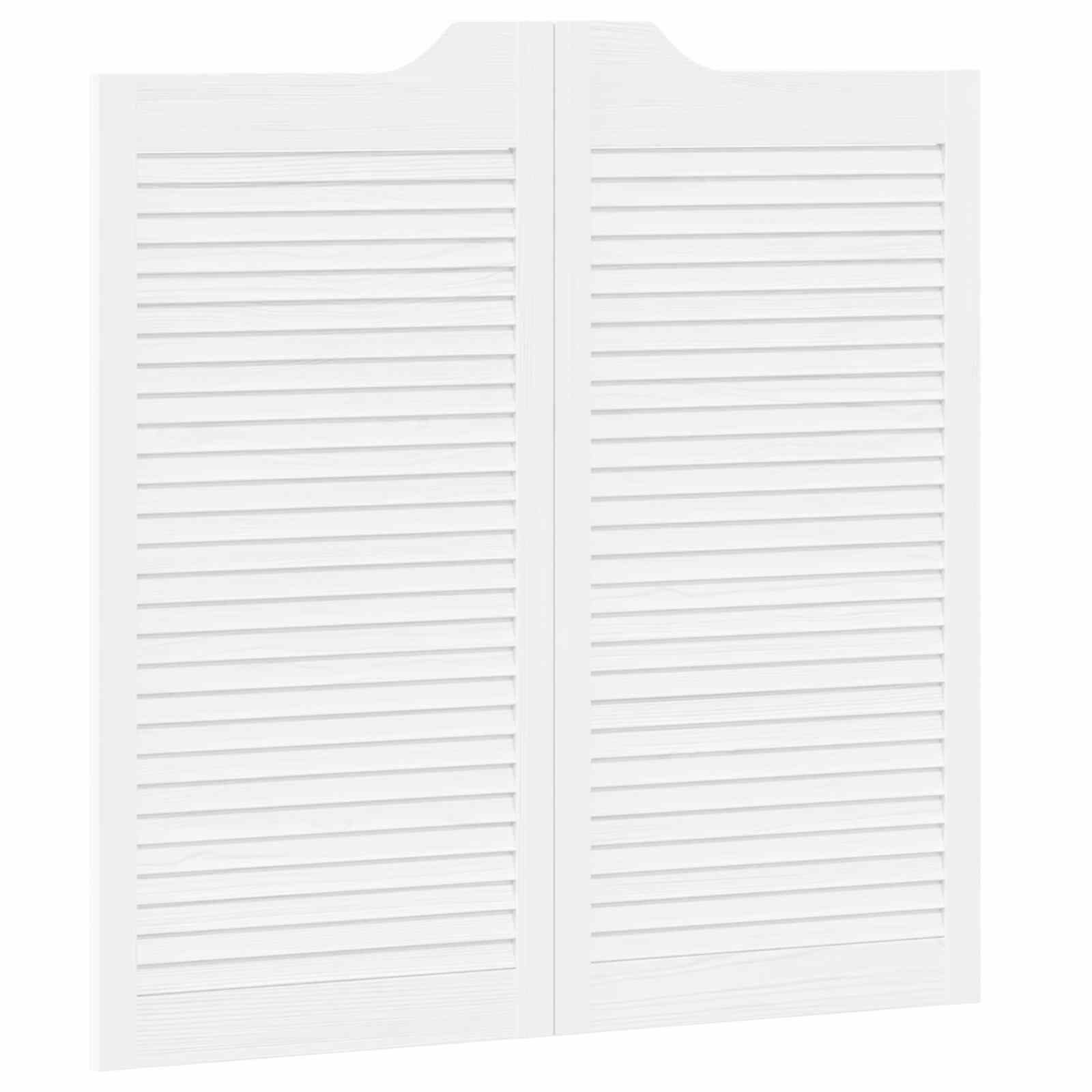 Πόρτες Swing Λευκό 100 x 50 cm Μασίφ Ξύλο Πεύκου - Pakobazaar