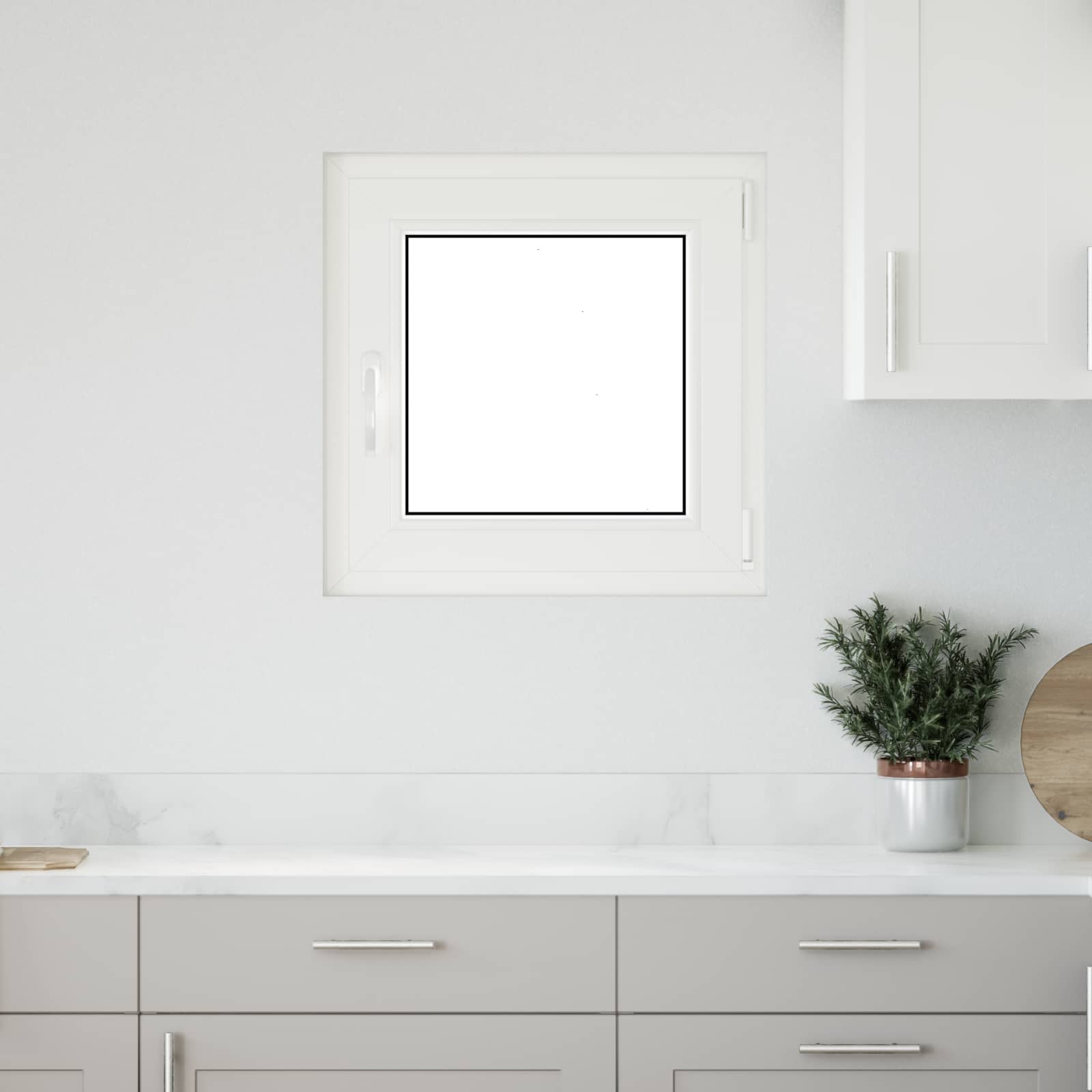 Παράθυρο Κάτω Στρώματος RISOR Λευκός 50 x 50 cm PVC και Γυαλί - Pakobazaar