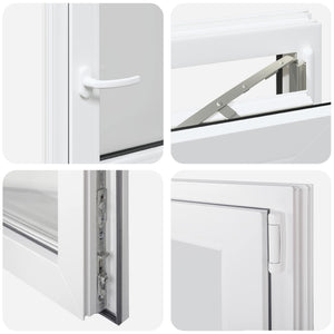 Παράθυρο Κάτω Στρώματος RISOR Λευκός 60 x 60 cm PVC και Γυαλί - Pakobazaar
