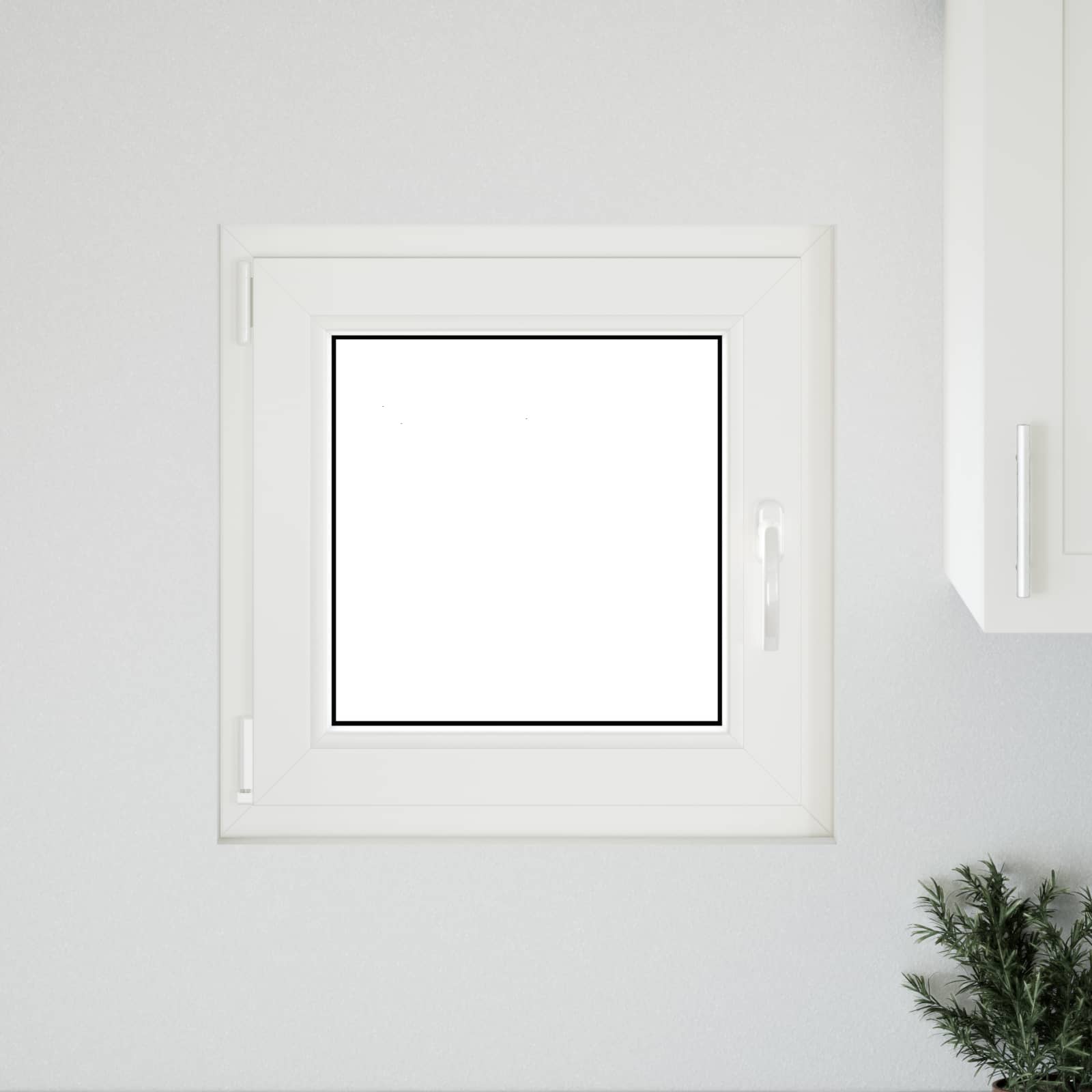 Παράθυρο Κάτω Στρώματος RISOR Λευκός 60 x 60 cm PVC και Γυαλί - Pakobazaar