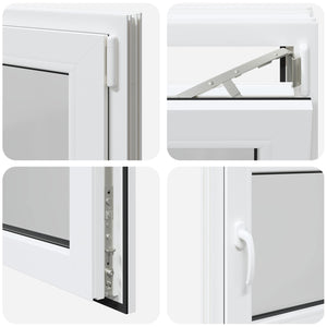 Παράθυρο Κάτω Στρώματος RISOR Λευκός 80 x 70 cm PVC και Γυαλί - Pakobazaar
