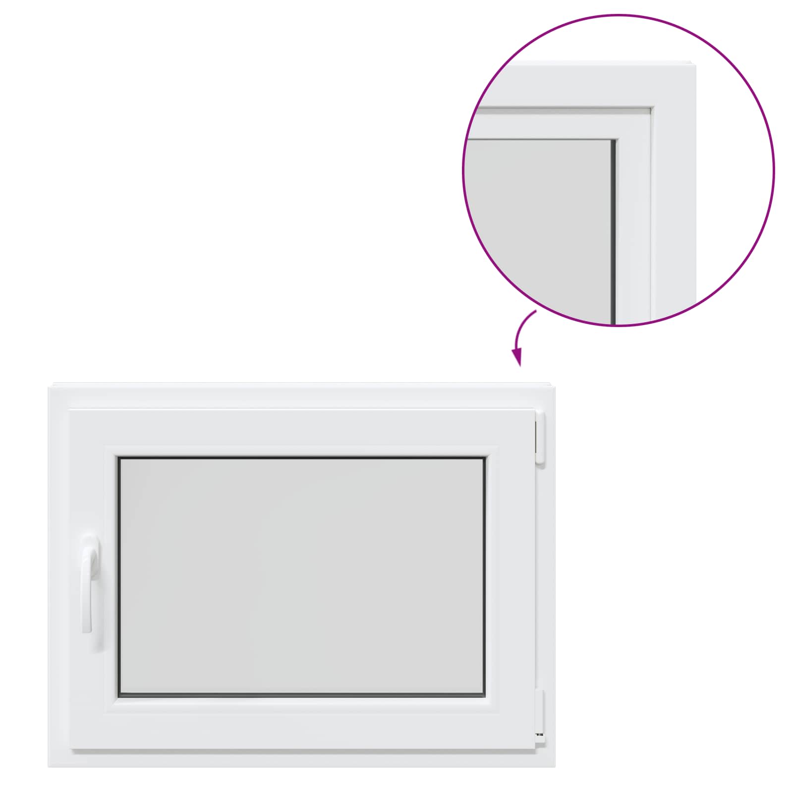 Παράθυρο Κάτω Στρώματος RISOR Λευκός 80 x 70 cm PVC και Γυαλί - Pakobazaar
