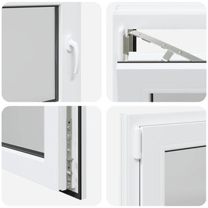 Παράθυρο Κάτω Στρώματος RISOR Λευκός 80 x 70 cm PVC και Γυαλί - Pakobazaar