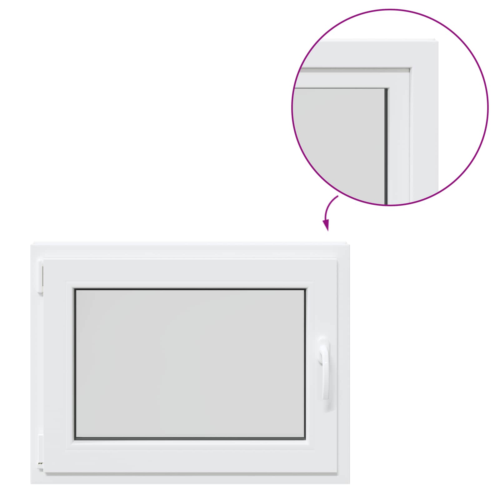 Παράθυρο Κάτω Στρώματος RISOR Λευκός 80 x 70 cm PVC και Γυαλί - Pakobazaar