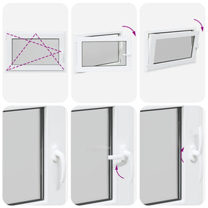 Παράθυρο Κάτω Στρώματος RISOR Λευκός 90 x 50 cm PVC και Γυαλί - Pakobazaar