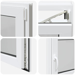 Παράθυρο Κάτω Στρώματος RISOR Λευκός 90 x 60 cm PVC και Γυαλί - Pakobazaar