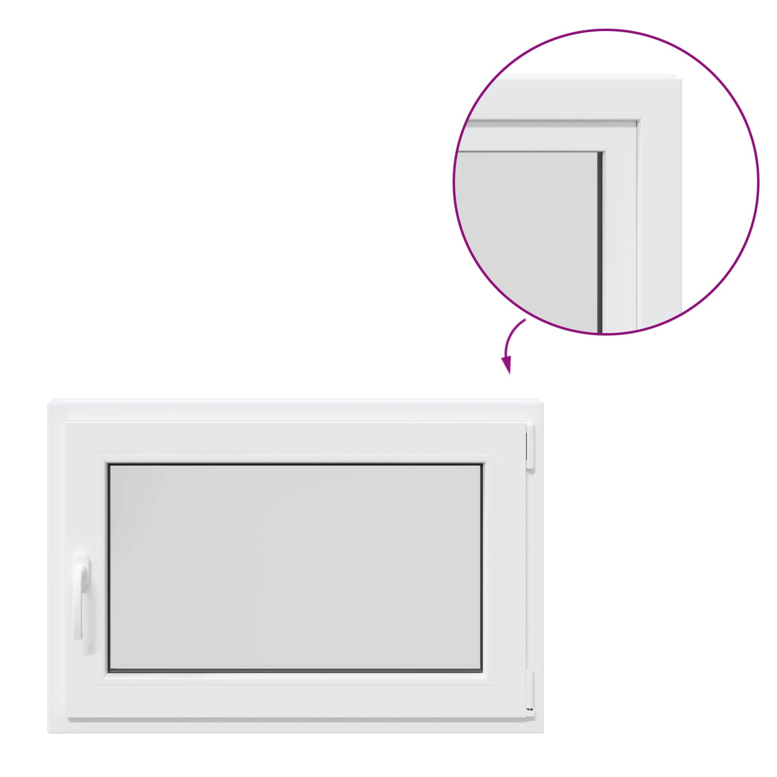 Παράθυρο Κάτω Στρώματος RISOR Λευκός 90 x 60 cm PVC και Γυαλί - Pakobazaar