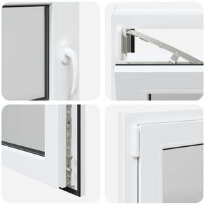 Παράθυρο Κάτω Στρώματος RISOR Λευκός 100 x 50 cm PVC και Γυαλί - Pakobazaar