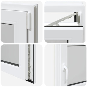 Παράθυρο Κάτω Στρώματος RISOR Λευκός 100 x 60 cm PVC και Γυαλί - Pakobazaar