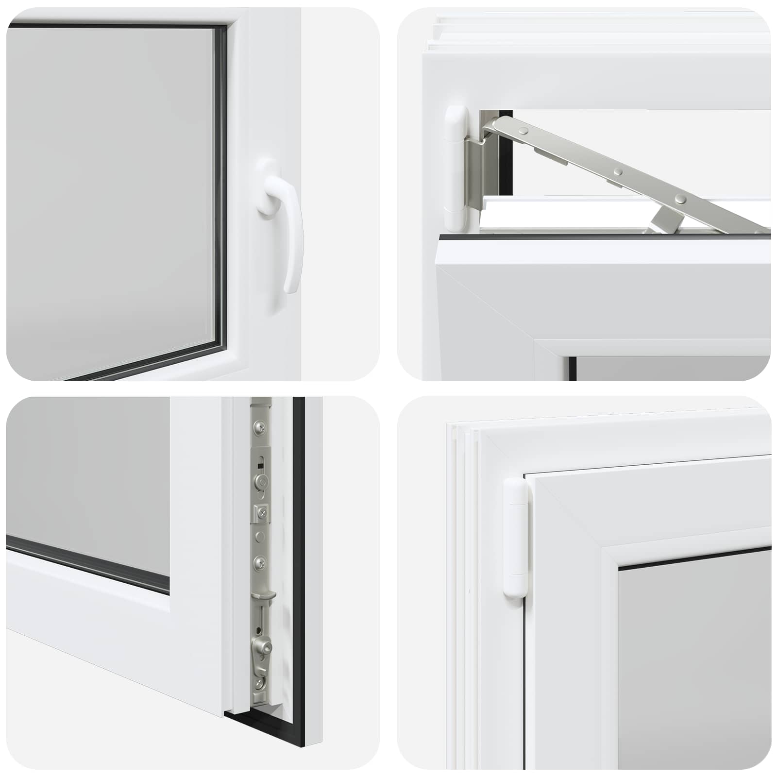 Παράθυρο Κάτω Στρώματος RISOR Λευκός 100 x 60 cm PVC και Γυαλί - Pakobazaar