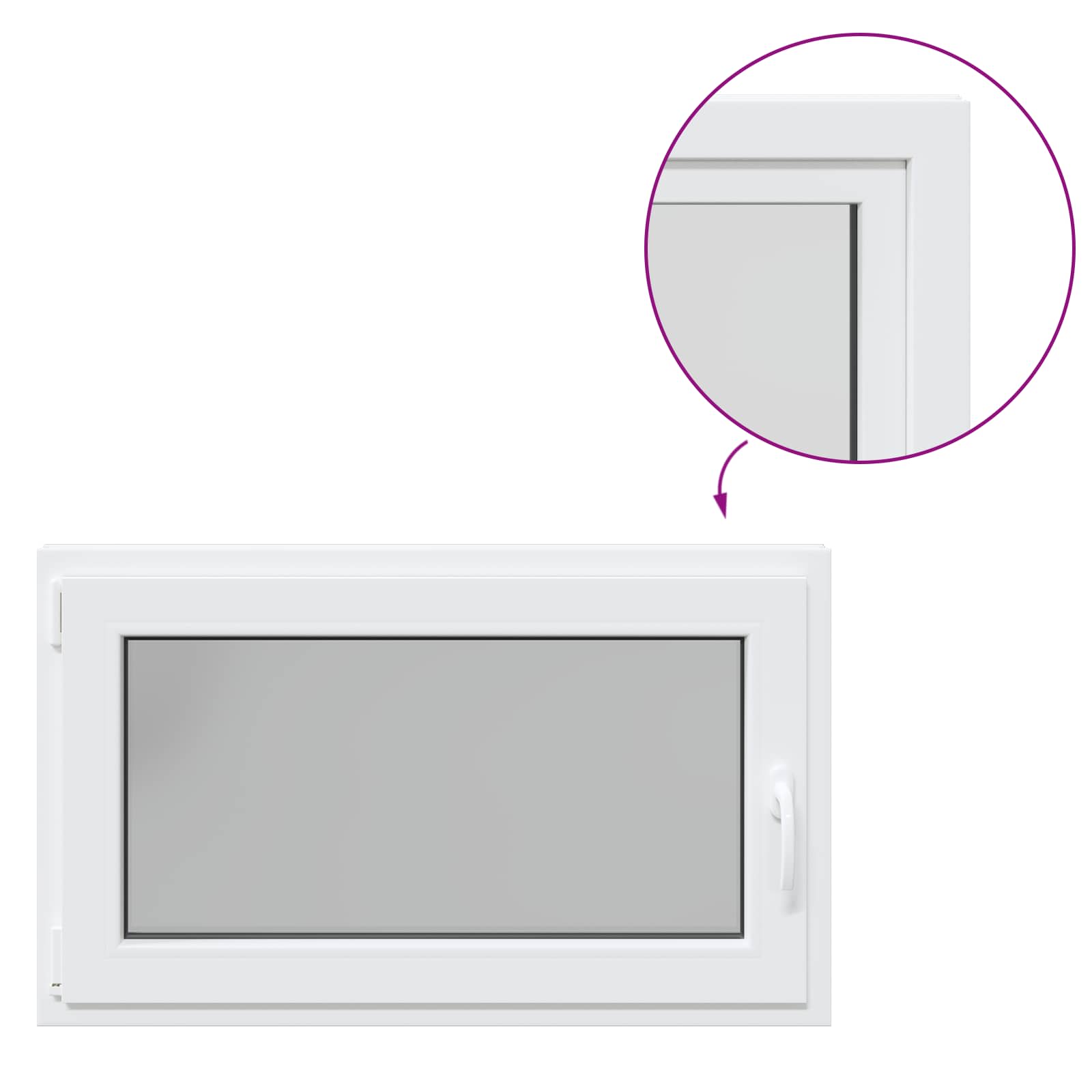 Παράθυρο Κάτω Στρώματος RISOR Λευκός 100 x 70 cm PVC και Γυαλί - Pakobazaar
