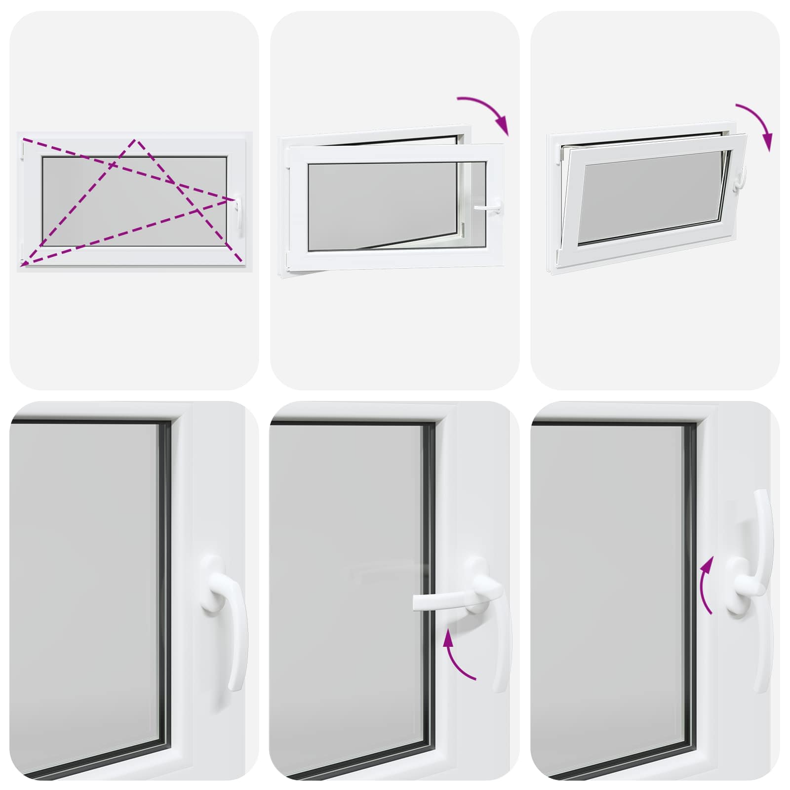 Παράθυρο Κάτω Στρώματος RISOR Λευκός 100 x 70 cm PVC και Γυαλί - Pakobazaar