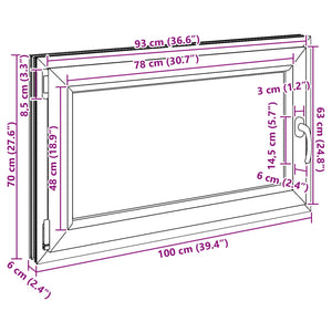 Παράθυρο Κάτω Στρώματος RISOR Λευκός 100 x 70 cm PVC και Γυαλί - Pakobazaar