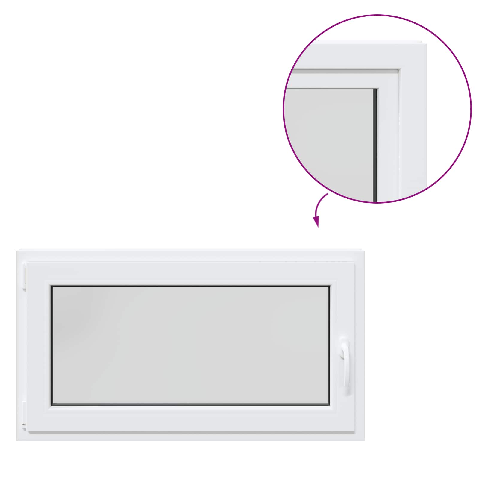 Παράθυρο Κάτω Στρώματος RISOR Λευκός 110 x 60 cm PVC και Γυαλί - Pakobazaar