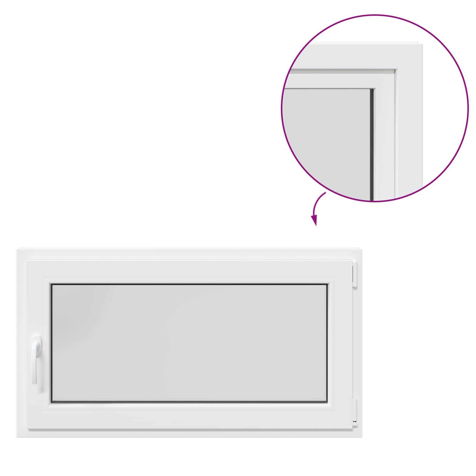 Παράθυρο Κάτω Στρώματος RISOR Λευκός 110 x 70 cm PVC και Γυαλί - Pakobazaar