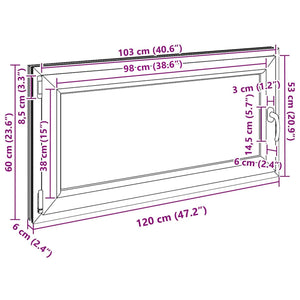 Παράθυρο Κάτω Στρώματος RISOR Λευκός 120 x 60 cm PVC και Γυαλί - Pakobazaar