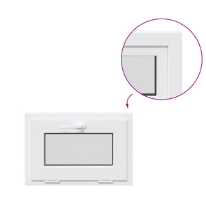 Παράθυρο Κάτω Στρώματος RISOR 60 x 40 cm PVC και Γυαλί Λευκό - Pakobazaar