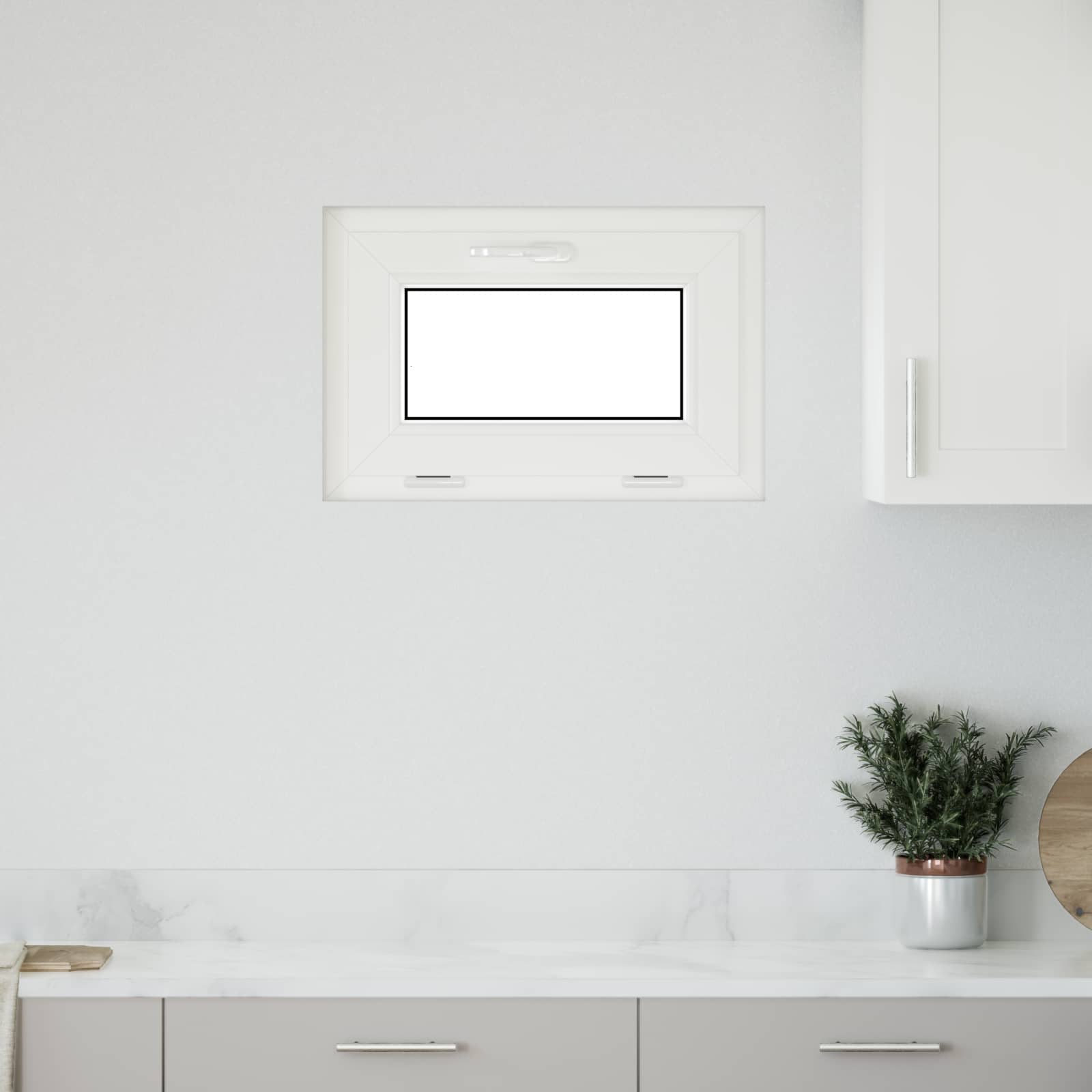 Παράθυρο Κάτω Στρώματος RISOR 60 x 40 cm PVC και Γυαλί Λευκό - Pakobazaar