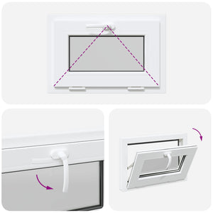 Παράθυρο Κάτω Στρώματος RISOR 60 x 40 cm PVC και Γυαλί Λευκό - Pakobazaar