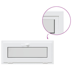 Παράθυρο Κάτω Στρώματος RISOR 90 x 40 cm PVC και Γυαλί Λευκό - Pakobazaar
