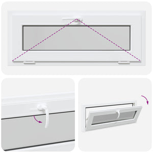 Παράθυρο Κάτω Στρώματος RISOR 100 x 40 cm PVC και Γυαλί Λευκό - Pakobazaar