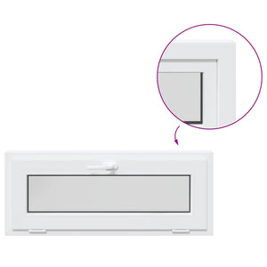 Παράθυρο Κάτω Στρώματος RISOR 110 x 40 cm PVC και Γυαλί Λευκό - Pakobazaar