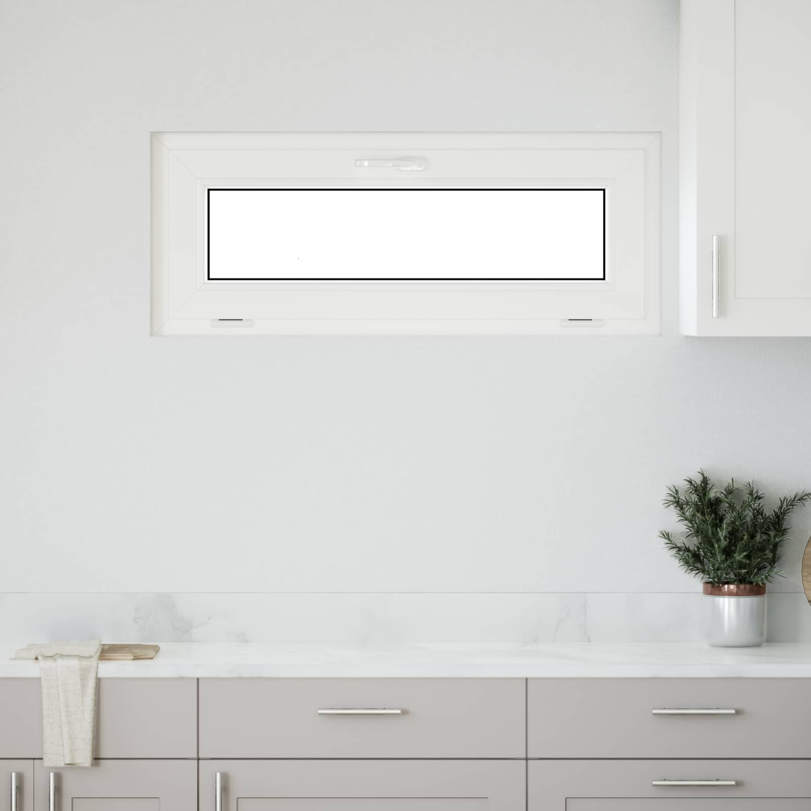 Παράθυρο Κάτω Στρώματος RISOR 110 x 40 cm PVC και Γυαλί Λευκό - Pakobazaar