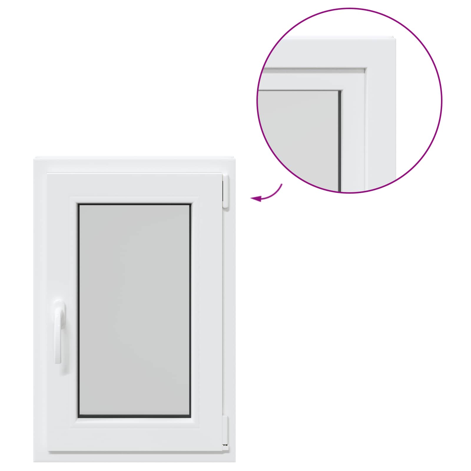 Παράθυρο Κάτω Στρώματος RISOR Λευκός 50 x 75 cm PVC και Γυαλί - Pakobazaar