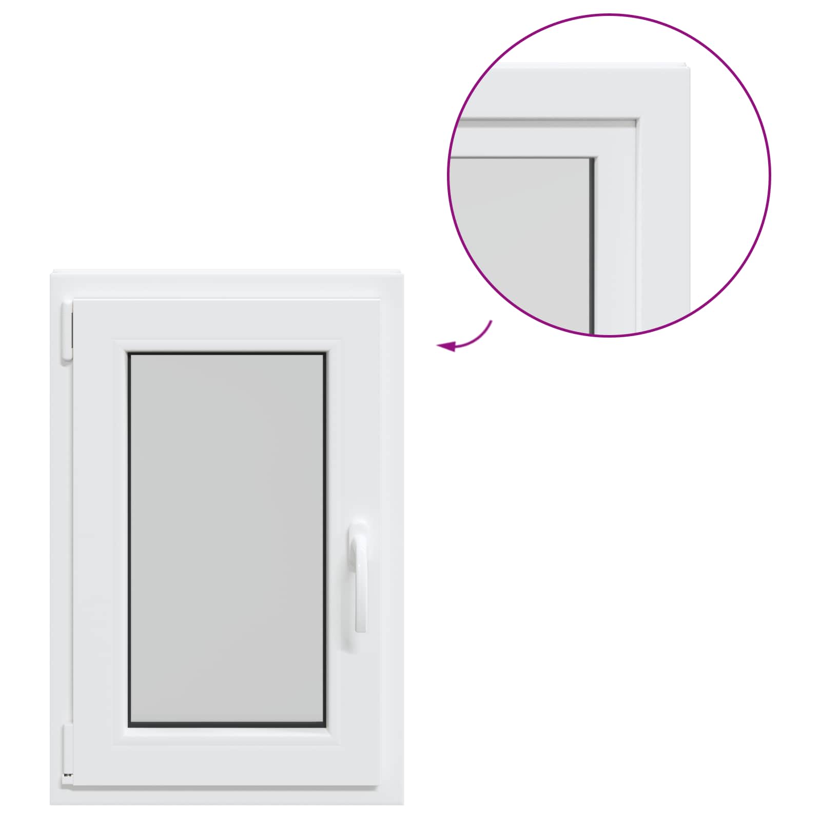 Παράθυρο Κάτω Στρώματος RISOR Λευκός 50 x 75 cm PVC και Γυαλί - Pakobazaar