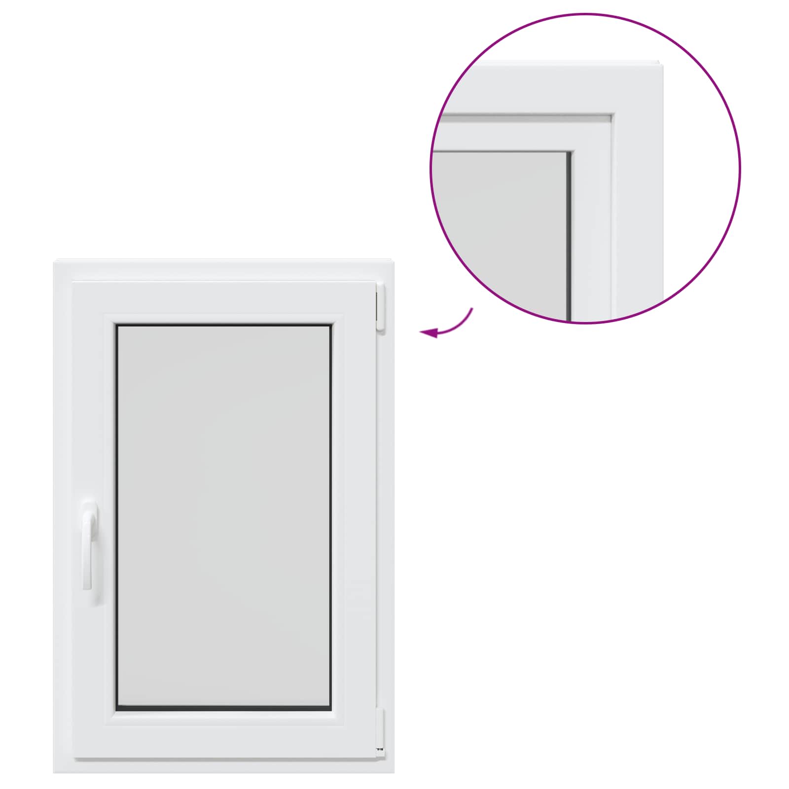 Παράθυρο Κάτω Στρώματος RISOR Λευκός 60 x 90 cm PVC και Γυαλί - Pakobazaar