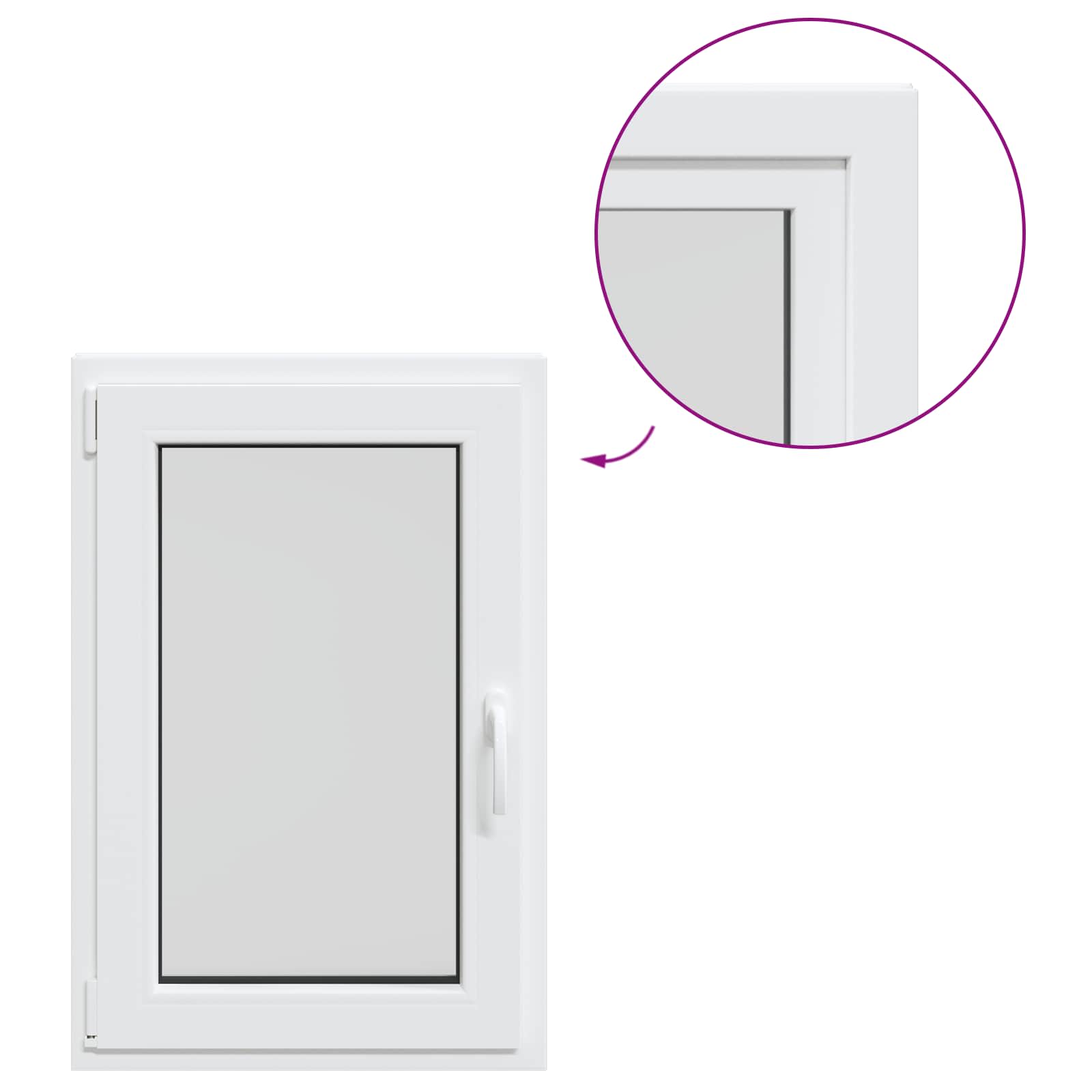 Παράθυρο Κάτω Στρώματος RISOR Λευκός 60 x 100 cm PVC και Γυαλί - Pakobazaar