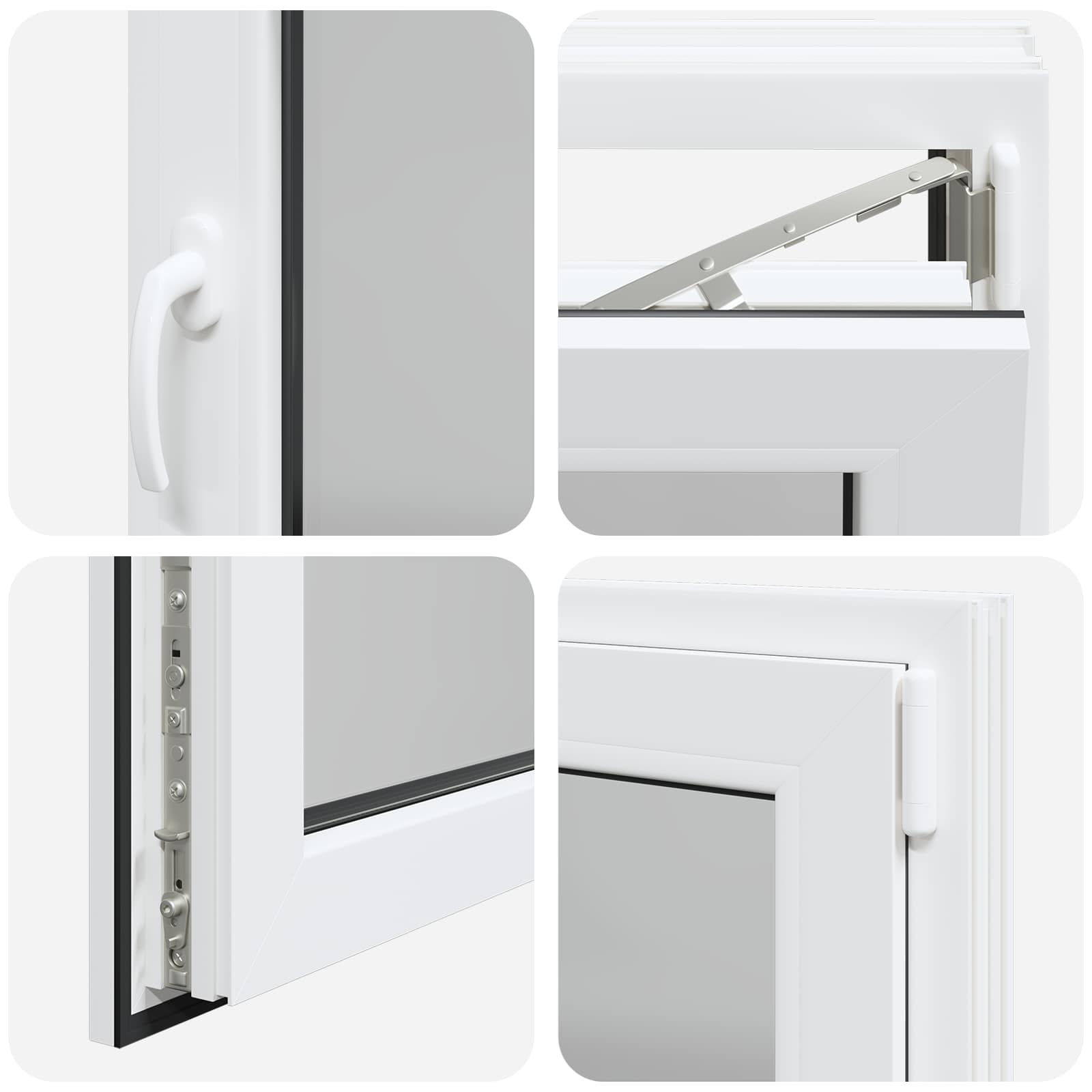 Παράθυρο Κάτω Στρώματος RISOR Λευκός 80 x 60 cm PVC και Γυαλί - Pakobazaar