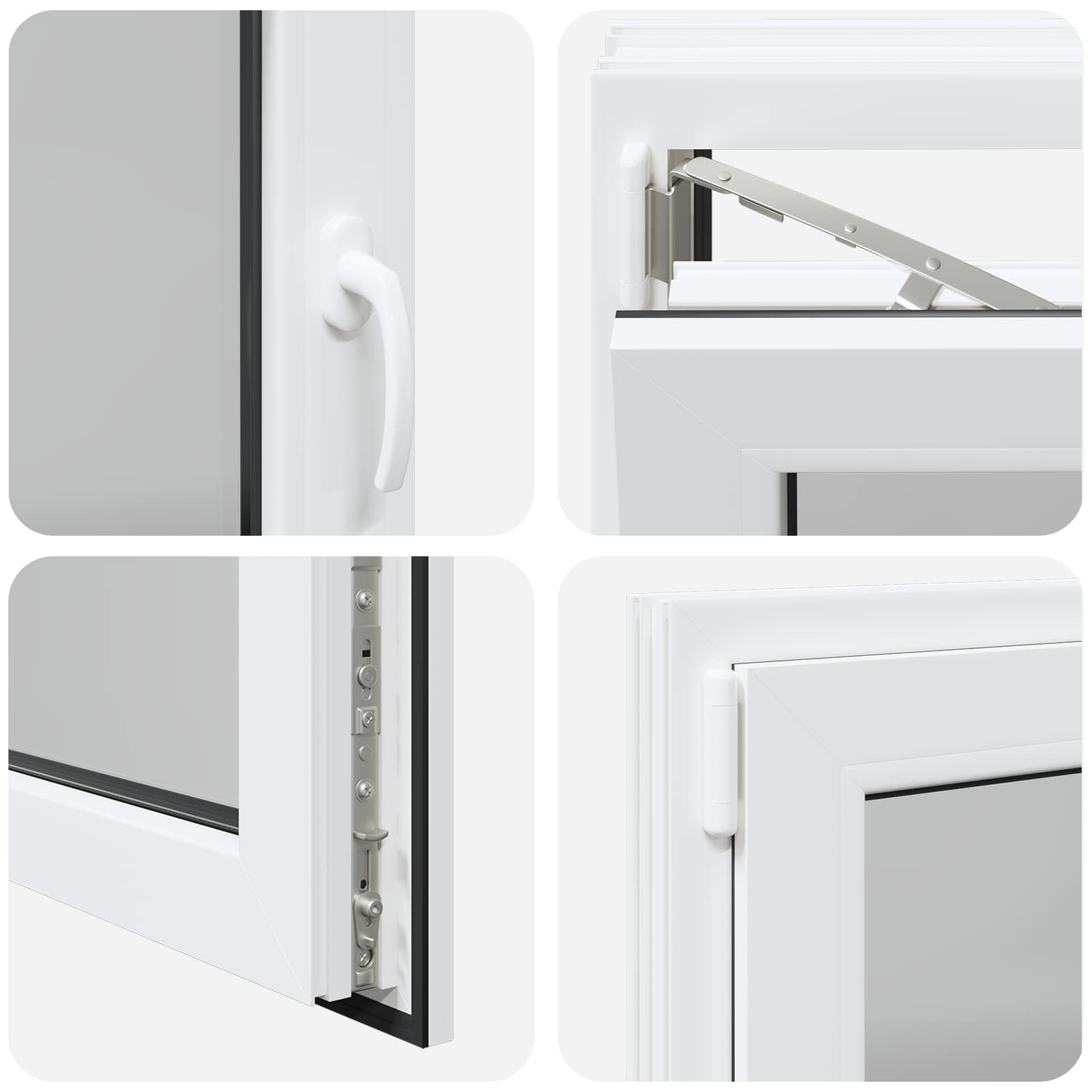 Παράθυρο Κάτω Στρώματος RISOR Λευκός 90 x 60 cm PVC και Γυαλί - Pakobazaar