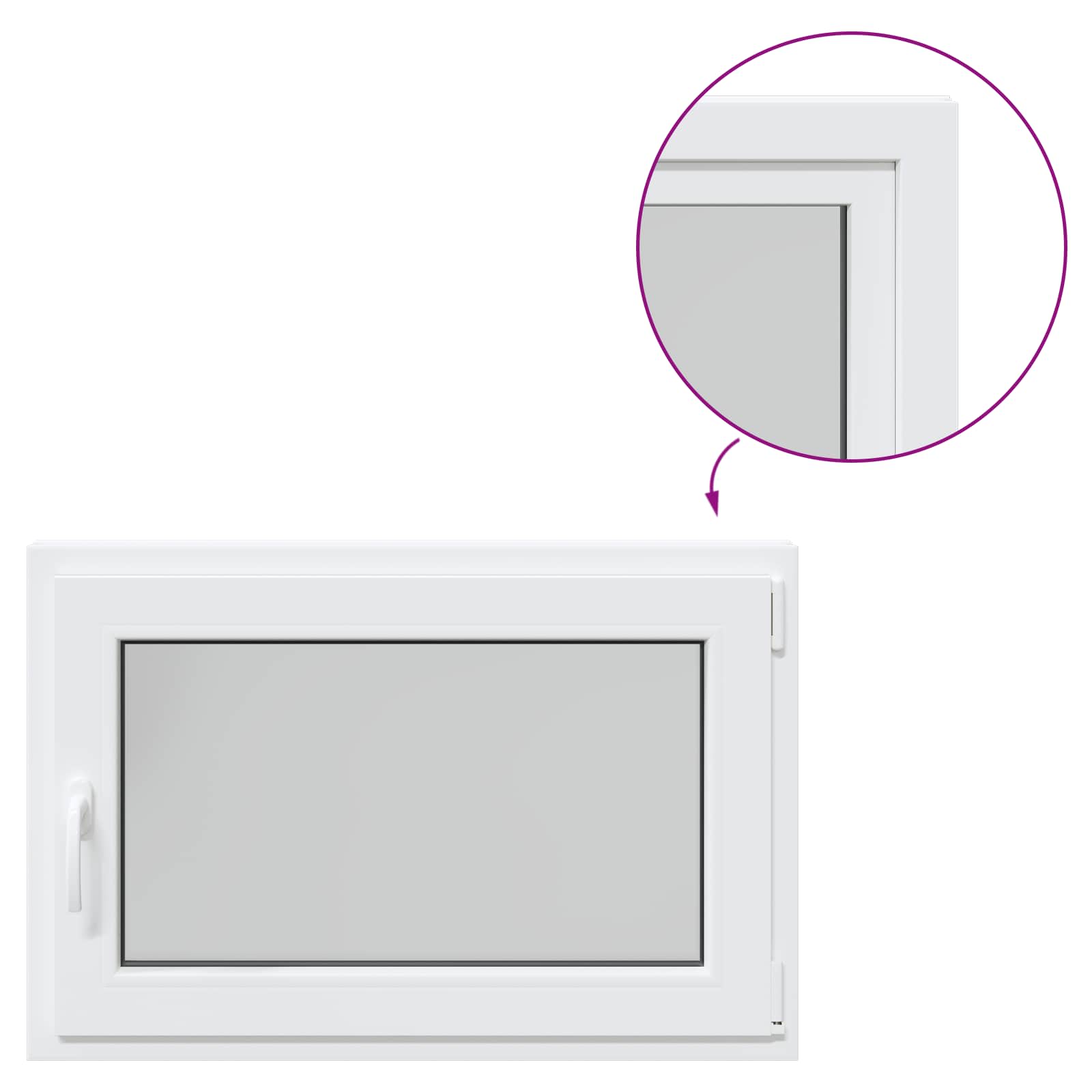 Παράθυρο Κάτω Στρώματος RISOR Λευκός 90 x 70 cm PVC και Γυαλί - Pakobazaar