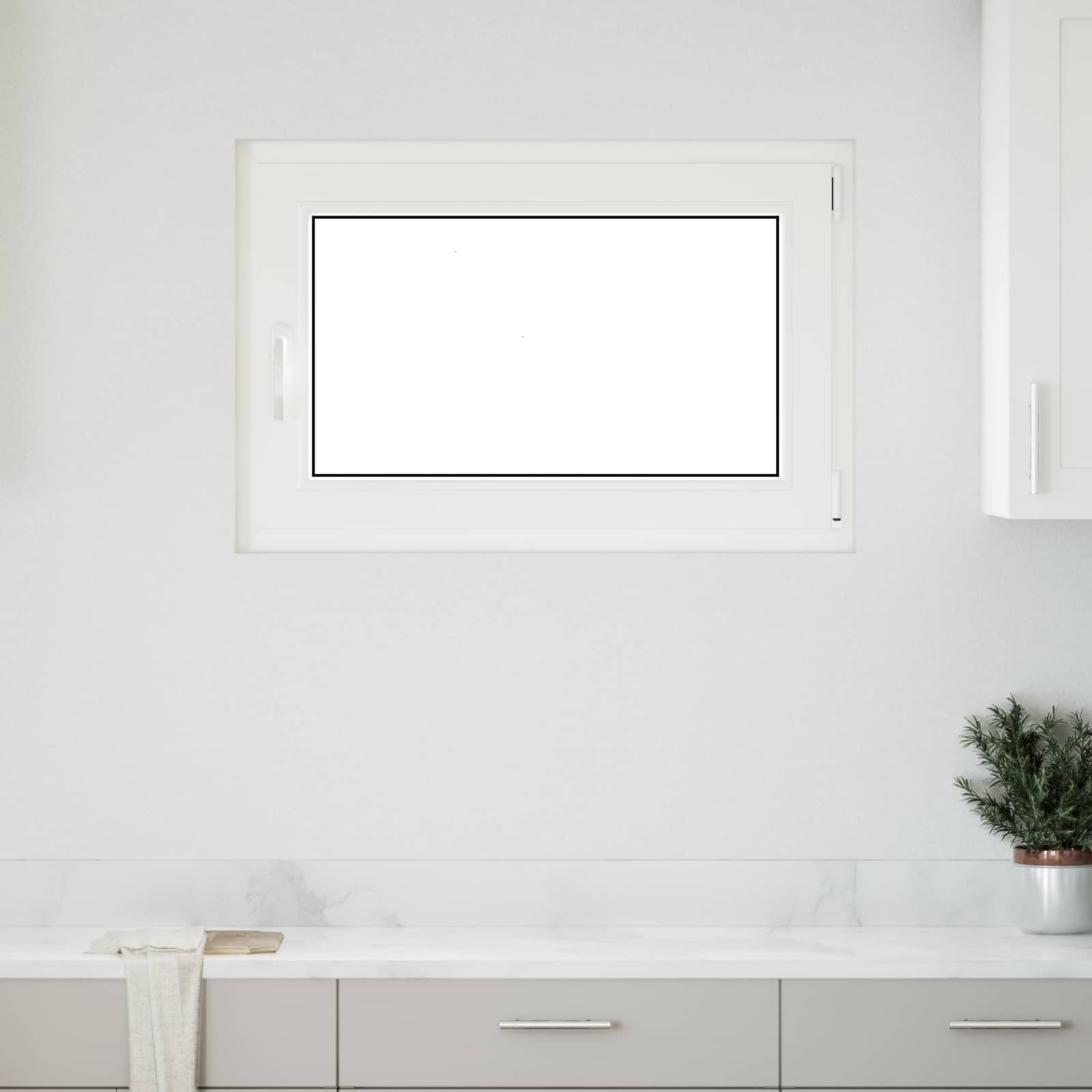Παράθυρο Κάτω Στρώματος RISOR Λευκός 90 x 70 cm PVC και Γυαλί - Pakobazaar