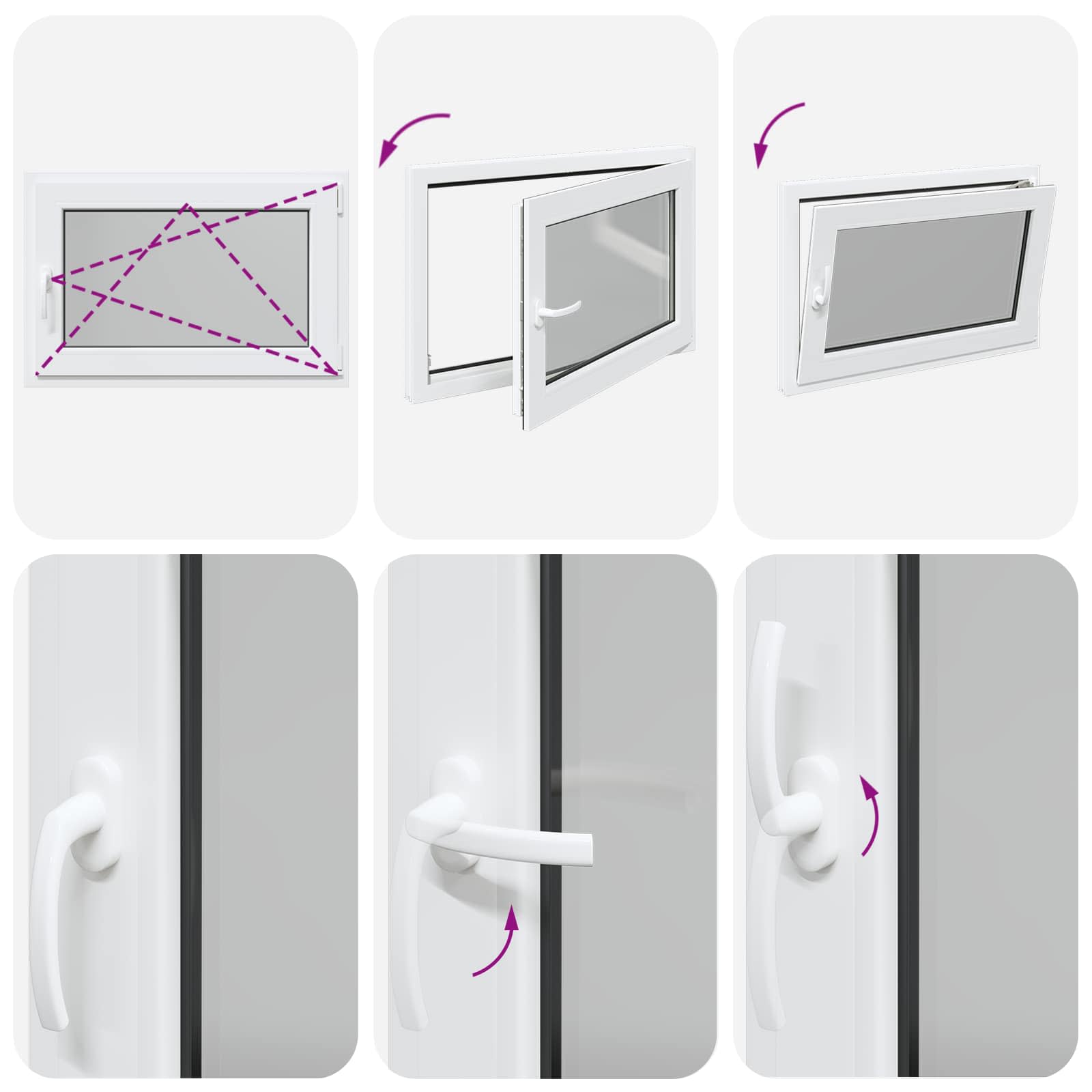 Παράθυρο Κάτω Στρώματος RISOR Λευκός 90 x 70 cm PVC και Γυαλί - Pakobazaar