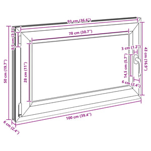 Παράθυρο Κάτω Στρώματος RISOR Λευκός 100 x 60 cm PVC και Γυαλί - Pakobazaar