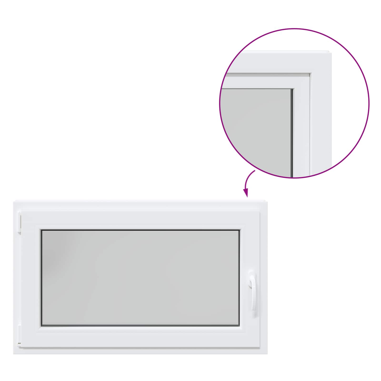 Παράθυρο Κάτω Στρώματος RISOR Λευκός 100 x 60 cm PVC και Γυαλί - Pakobazaar