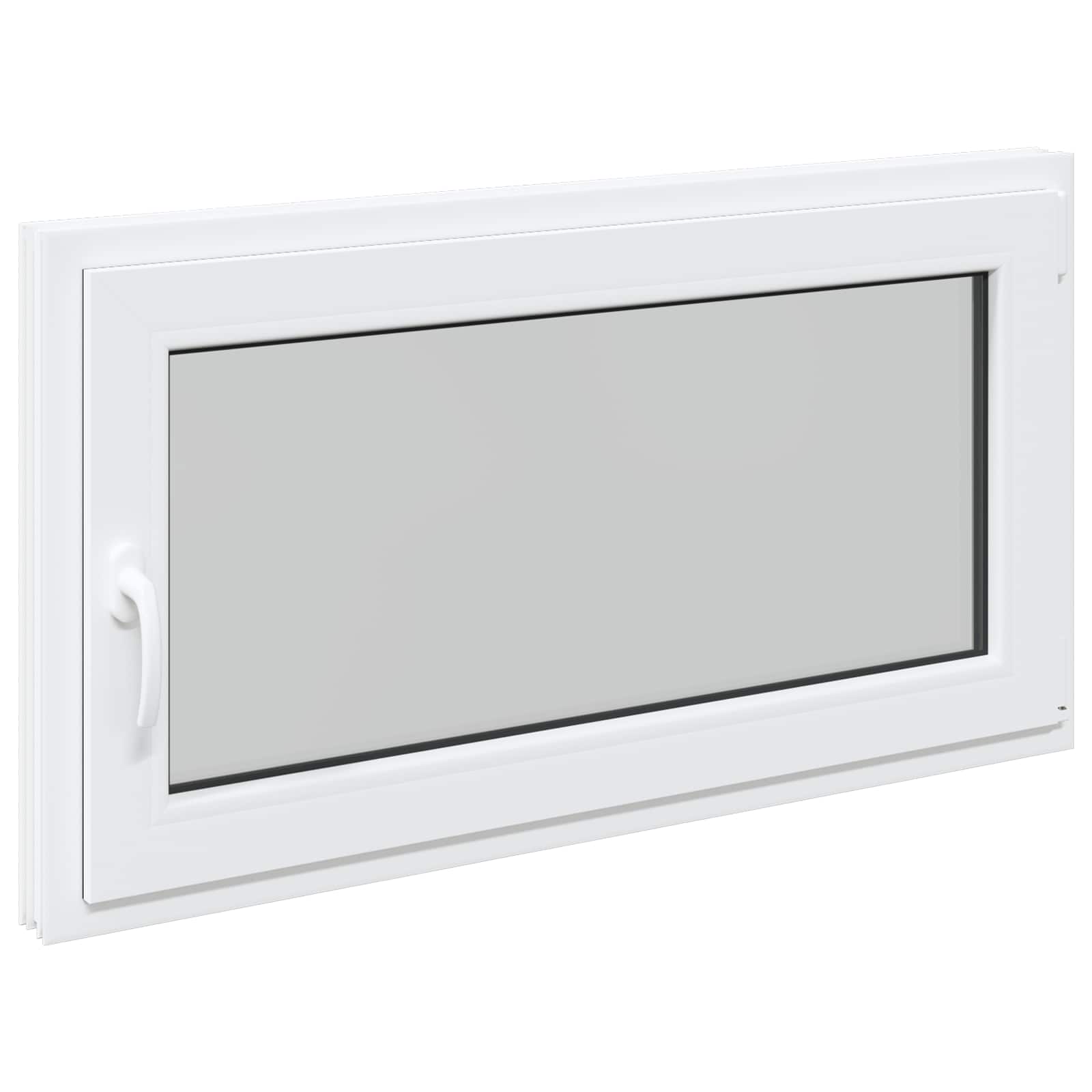 Παράθυρο Κάτω Στρώματος RISOR Λευκός 110 x 50 cm PVC και Γυαλί - Pakobazaar