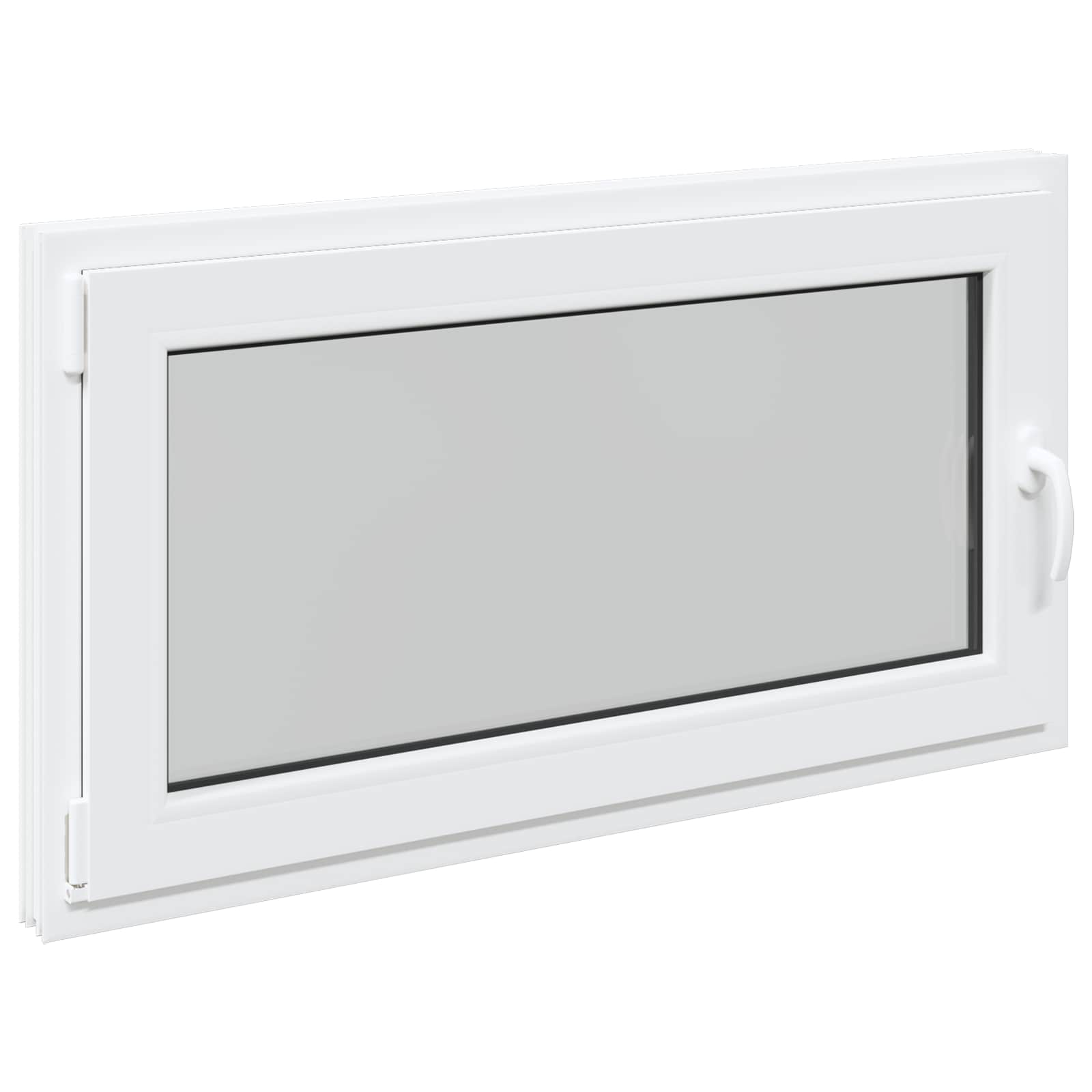 Παράθυρο Κάτω Στρώματος RISOR Λευκός 110 x 60 cm PVC και Γυαλί - Pakobazaar