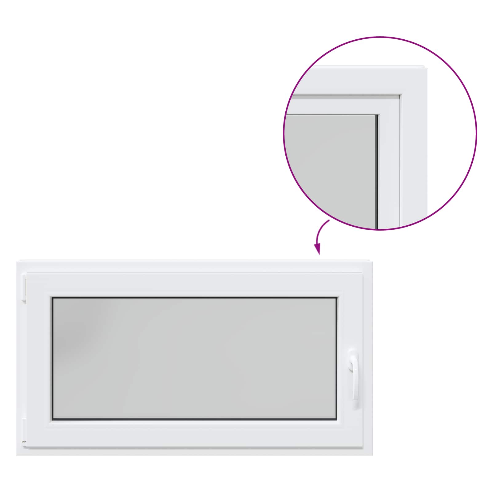 Παράθυρο Κάτω Στρώματος RISOR Λευκός 110 x 70 cm PVC και Γυαλί - Pakobazaar