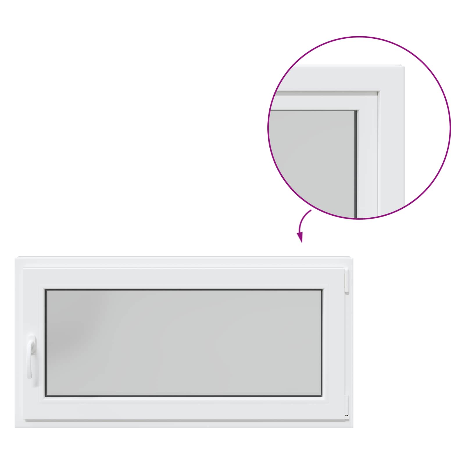 Παράθυρο Κάτω Στρώματος RISOR Λευκός 120 x 60 cm PVC και Γυαλί - Pakobazaar