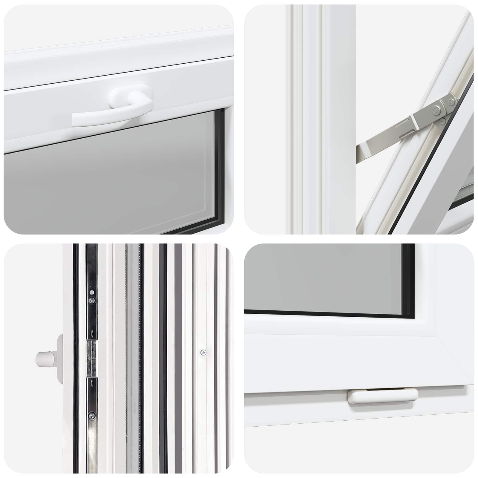 Παράθυρο Κάτω Στρώματος RISOR 60 x 40 cm PVC και Γυαλί Λευκό - Pakobazaar