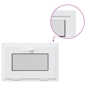 Παράθυρο Κάτω Στρώματος RISOR 60 x 40 cm PVC και Γυαλί Λευκό - Pakobazaar