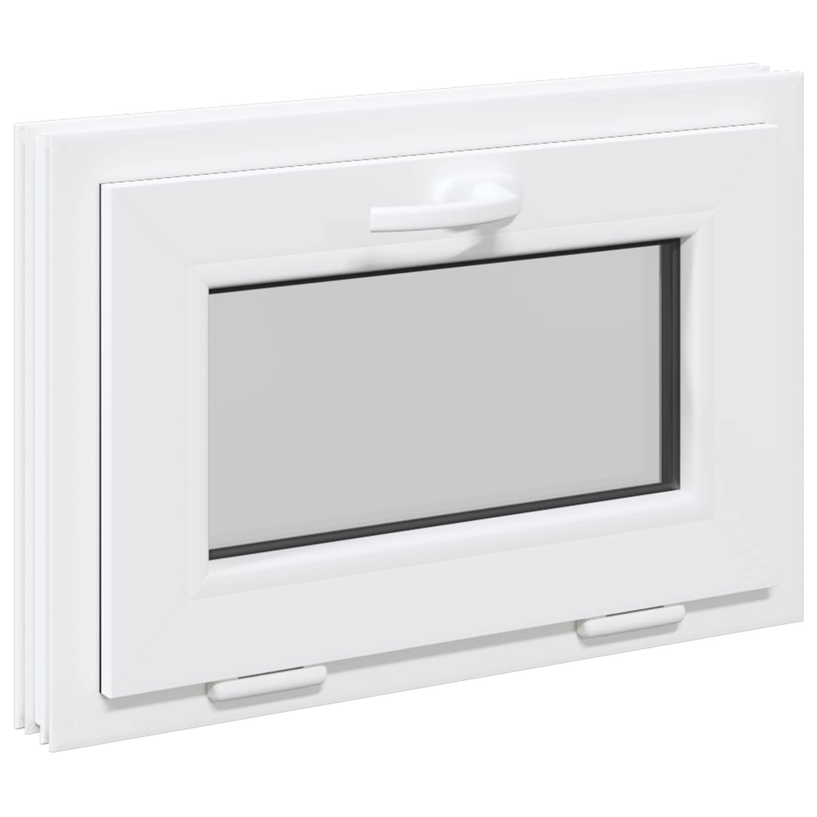 Παράθυρο Κάτω Στρώματος RISOR 60 x 40 cm PVC και Γυαλί Λευκό - Pakobazaar