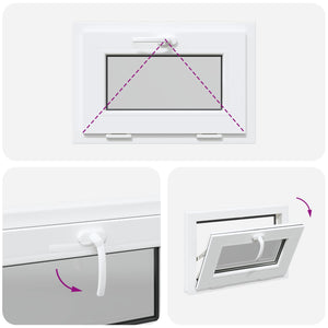 Παράθυρο Κάτω Στρώματος RISOR 60 x 40 cm PVC και Γυαλί Λευκό - Pakobazaar