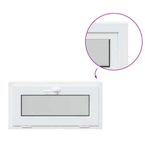 Παράθυρο Κάτω Στρώματος RISOR 80 x 40 cm PVC και Γυαλί Λευκό - Pakobazaar