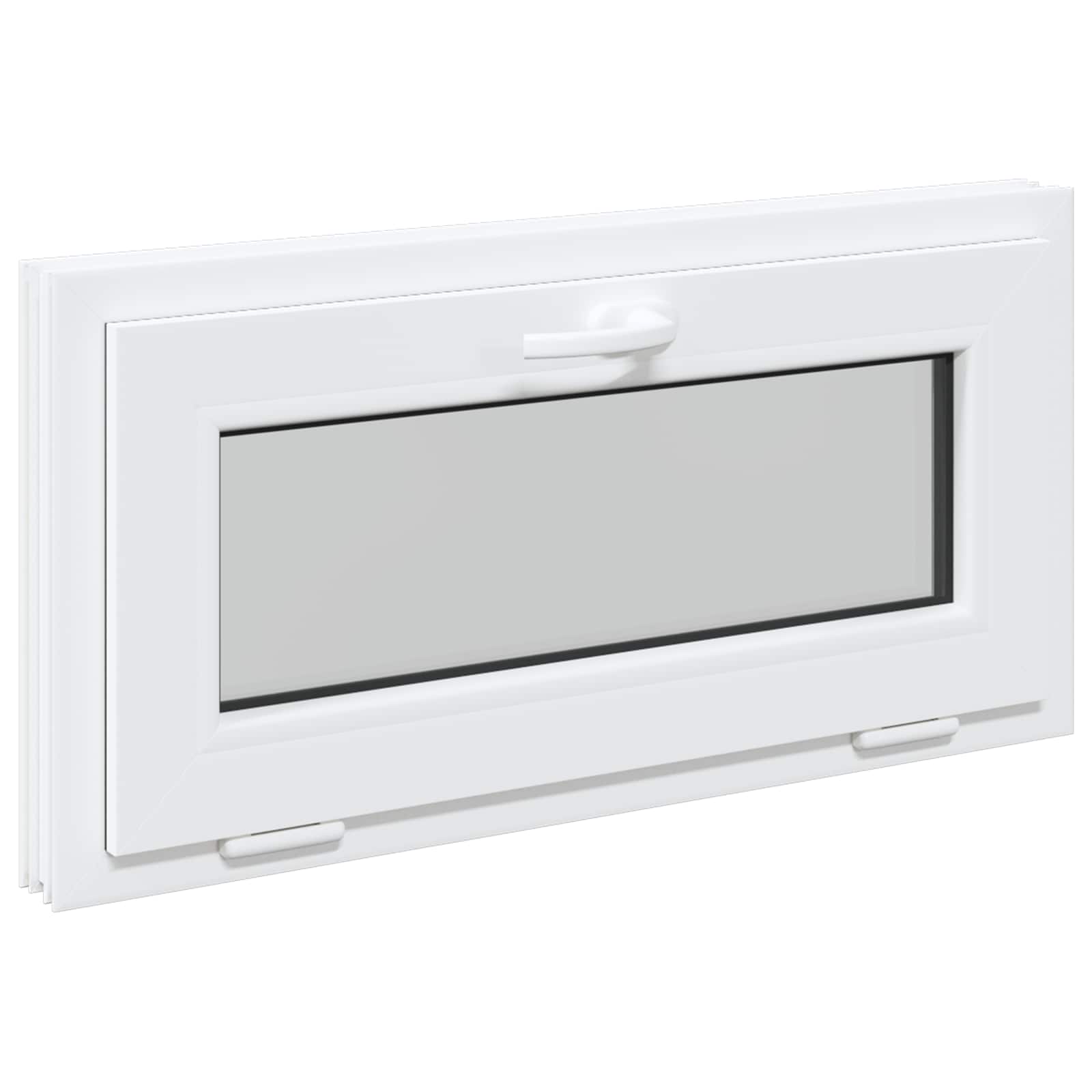 Παράθυρο Κάτω Στρώματος RISOR 80 x 40 cm PVC και Γυαλί Λευκό - Pakobazaar