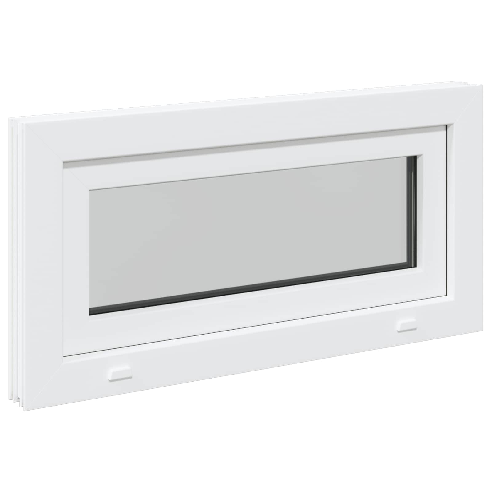 Παράθυρο Κάτω Στρώματος RISOR 80 x 40 cm PVC και Γυαλί Λευκό - Pakobazaar