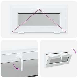 Παράθυρο Κάτω Στρώματος RISOR 80 x 40 cm PVC και Γυαλί Λευκό - Pakobazaar